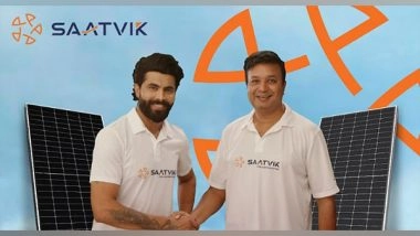 Business News | Saatvik Solar Ropes in Ravindra Jadeja as National Brand Ambassador