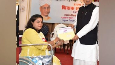 India News | Chhattisgarh: Polio-stricken Teacher Gets Governor's Award on Teachers Day