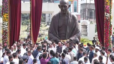India News | CM Sarma Unveils Mahatma Gandhi Statue at Premises of Assam Legislative Assembly New Building&nbsp;