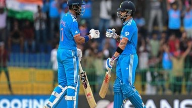 Sports News | India Pose Stiff Challenge to Pakistan in Asia Cup; Rahul's Ton, Vintage Virat Power Team to 356/2