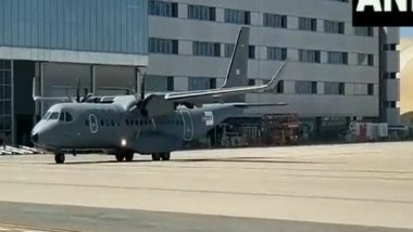 India News | Indian Air Force Chief Receives First C-295 Transport Aircraft Made for India by Airbus