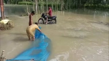 India News | Uttar Pradesh: Heavy Rainfall Triggers Waterlogging in Moradabad