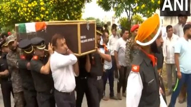 India News | Mortal Remains of Major Aashish Dhonchak, Killed in J-K Encounter, Brought to His Panipat Residence