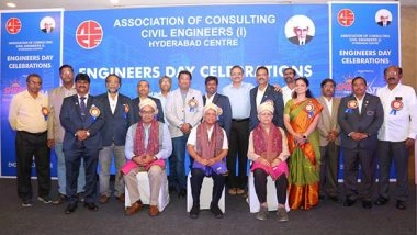 Business News | Engineers Day Celebrations Shine Bright: Association of Civil Engineers Honors Remarkable Talent on M. Visvesvaraya's 152nd Birth Anniversary