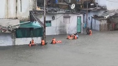 India News | MP: Heavy Rain Leads to Waterlogging in Indore; Rescue Operations on