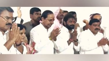 India News | Telangana CM Inaugurates Lift Irrigation Project to Fill Anjanagiri Reservoir with Water from Krishna River