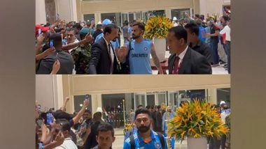 Sports News | Asia Cup 2023: Cricket Fans Cheer as Team India Returns to Hotel After Spectacular Win over Sri Lanka