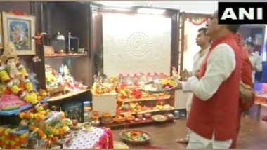 India News | MP CM Chouhan Welcomes Lord Ganesha at His Residence