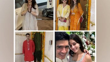 Entertainment News | Ganesh Chaturthi 2023: Raveena Tandon, Janhvi Kapoor and Others Celebs Arrive at Manish Malhotra's Residence