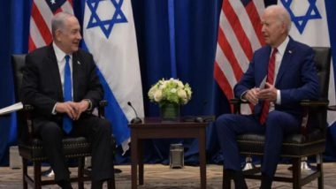 World News | US President, Israel PM Hold Talks on UNGA Sidelines, Welcome Announcement of India-Middle East-Europe Economic Corridor