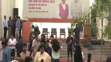 India News | BJP Workers Thank PM Modi After Passing of Women's Reservation Bill, Celebrations at Party HQ in Delhi 