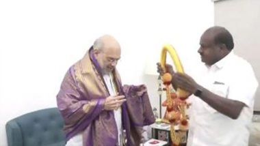 India News | HD Kumaraswamy Meets Amit Shah in Delhi, JD (S) Formally Joins NDA Today