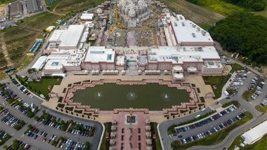 World News | Sneak Peek at US's Largest Hand-carved Hindu Temple; to Be Inaugurated on October 8
