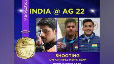 Sports News | Team India's Air Rifle Triumph at Asian Games: Gold Medal Glory, China's Record Shattered