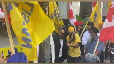 World News | Khalistan Supporters Hold Protest Outside Indian Consulate in Vancouver 