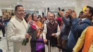Uttarakhand Global Investors Summit 2023: CM Pushkar Singh Dhami Reaches London To Invite Industrialists, Gets Warms Welcome by Indian Diaspora (See Pics and Video)