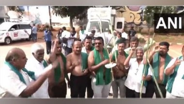 India News | Karnataka: Farmers Stage Half-naked Protest Amid Bengaluru Bandh over Cauvery Water Row