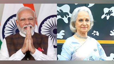 PM Narendra Modi Congratulates Waheeda Rehman on Being Honoured With Dadasaheb Phalke Award, Says ‘Her Journey in Indian Cinema Has Left an Indelible Mark’