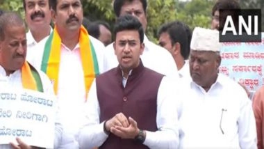 India News | BJP Leaders Hold Protest Against Karnataka Government over Cauvery Water Release