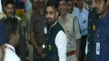 Sports News | Led by Babar Azam, Pakistan Team Arrive in Hyderabad Ahead of Warm-up Game Against New Zealand