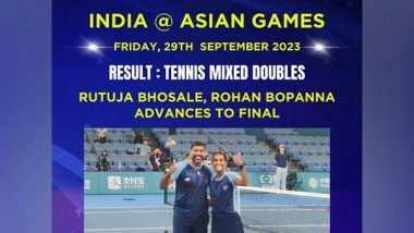 Sports News | Asian Games: Bopanna-Bhosale Reach Mixed Doubles Final, Assured of Medal