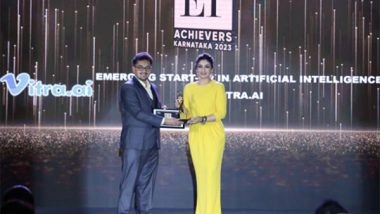 Business News | Vitra.ai Co-Founder & CEO Satvik Jagannath, Felicitated at ET Achievers Awards 2023