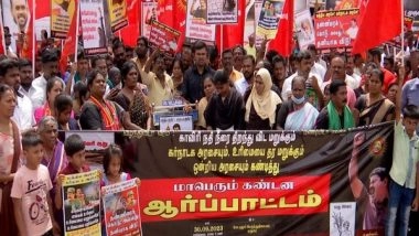 India News | Tamil Nadu: Naam Tamilar Katchi Protest Against Karnataka Govt over Cauvery Water Issue