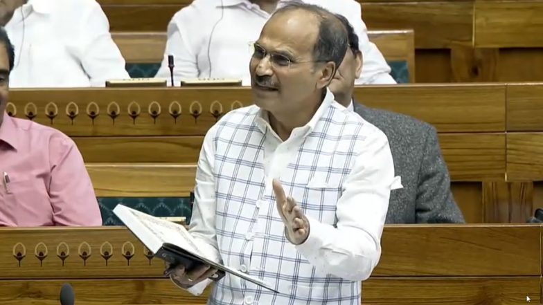 'This Constitution Is No Less Than Gita, Quran and Bible for Us', Says Adhir Ranjan Chowdhury While Reading Out the Preamble in New Parliament Building (Watch Video)