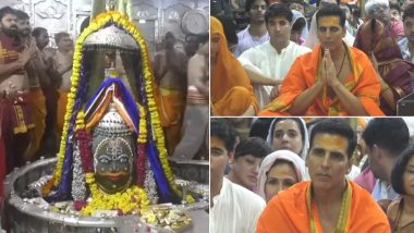 Akshay Kumar Offers Prayers at Mahakaleshwar Temple in Ujjain With Son Aarav on His Birthday (Watch Video)