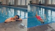 Alia Bhatt Turns on &lsquo;DND&rsquo; Mode! Actress Chills in Pool in Pink Monokini and Enjoys Her Day Off in New York (Watch Video)