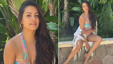 Anita Hassanandani Flaunts Her Pool Look in a Multi-Coloured Halter Swimsuit (View Pics)