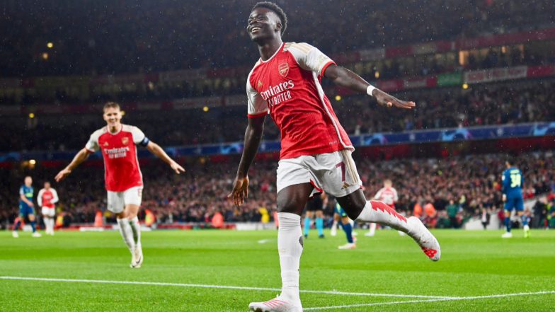 Arsenal 4–0 PSV, UEFA Champions League 2023–24: Bukayo Saka, Gabriel Jesus Among Scorers As Dominant Gunners Cruise to Victory on UCL Return