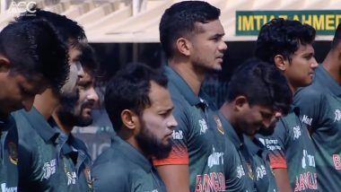 Pakistan, Bangladesh Players Observe One Minute Silence in Honour of Heath Streak At the Start of PAK vs BAN Asia Cup 2023 Super 4 Match in Lahore