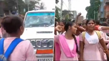 Students Ruckus in Bihar Video: Students of Girls' High School Create Ruckus in Vaishali, Vandalise Car Alleging Poor Seating Arrangments in School, Viral Clip Surfaces