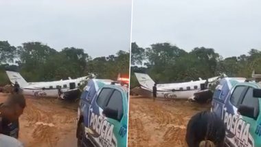 Brazil Plane Crash Video: 14 People Dead As Aircraft With Tourists Onboard Crashes in Barcelos, Viral Clip Surfaces