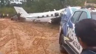 Brazil Plane Crash: Small Aircraft Crashes in Amazon Rainforest, Killing All 14 People on Board (Watch Video)