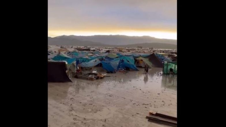 Burning Man Festival in US: Over 70,000 Attendees of Nevada Cultural Festival Trapped on Site Due to Heavy Rains, One Dead (Watch Video)