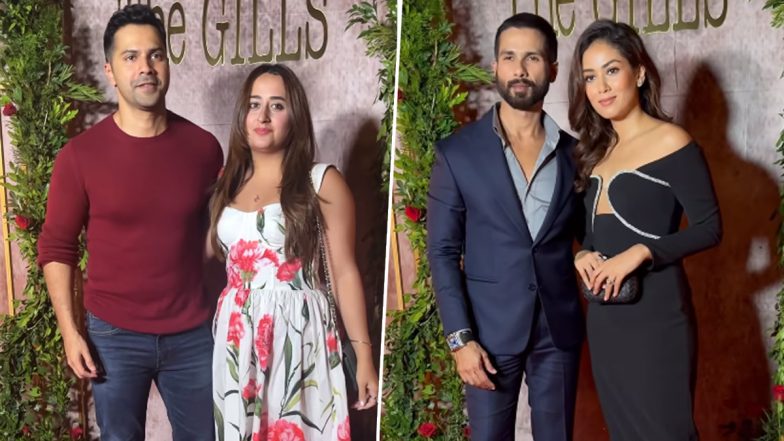 Shahid Kapoor–Mira Rajput, Varun Dhawan–Natasha Dalal and More Celebs Spotted at Producer Aman Gill’s Wedding Party (View Pics & Watch Videos)