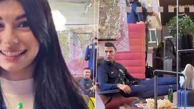 Cristiano Ronaldo Wins Hearts! Portugal Star Smiles From a Distance as Fan Tries To Click Picture With Him at Airport, Video Goes Viral