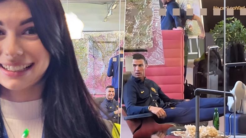 Cristiano Ronaldo Wins Hearts! Portugal Star Smiles From a Distance as Fan Tries To Click Picture With Him at Airport, Video Goes Viral