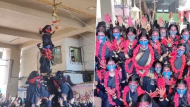 Krishna Janmashtami 2023: 'Nirbhaya Mahila Govinda Pathak' Girls Dressed As Goddess Kali Prepare for Dahi Handi Celebrations in Mumbai (Watch Video)