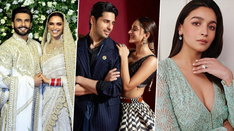 Ganesh Chaturthi 2023: Shah Rukh Khan-Gauri Khan, Salman Khan, Deepika Padukone-Ranveer Singh, Sidharth Malhotra-Kiara Advani, Alia Bhatt Dazzle in Traditional Looks at Ambani’s Ganpati Celebration (Watch Video)