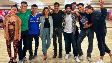 Fighter: Deepika Padukone Rehearses with Karan Singh Grover, Akshay Oberoi and Sanjeeda Sheikh For a Dance Number (View Pic)