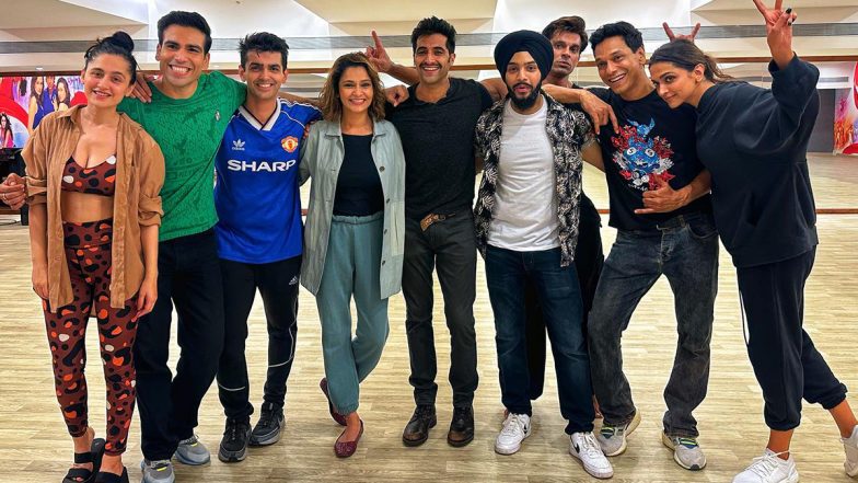 Fighter: Deepika Padukone Rehearses with Karan Singh Grover, Akshay Oberoi and Sanjeeda Sheikh For a Dance Number (View Pic)