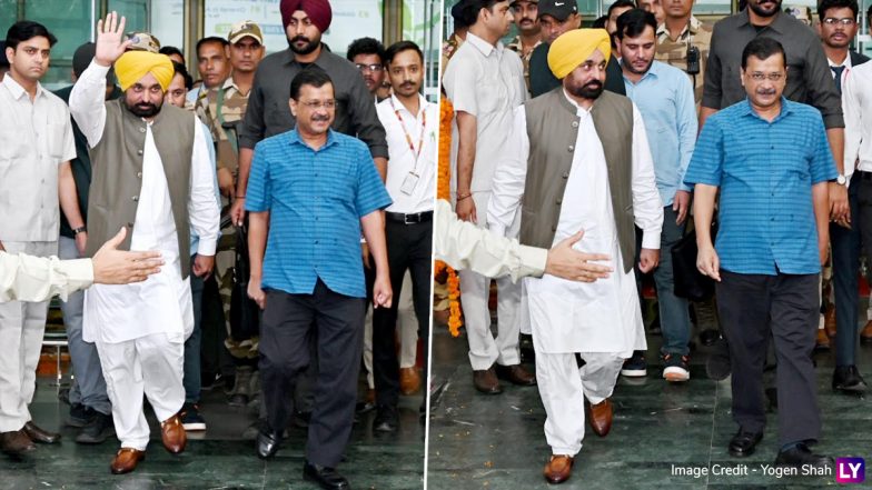 Parineeti Chopra-Raghav Chadha Wedding: Delhi CM Arvind Kejriwal, Punjab CM Bhagwant Mann Arrive in Udaipur (Watch Video)