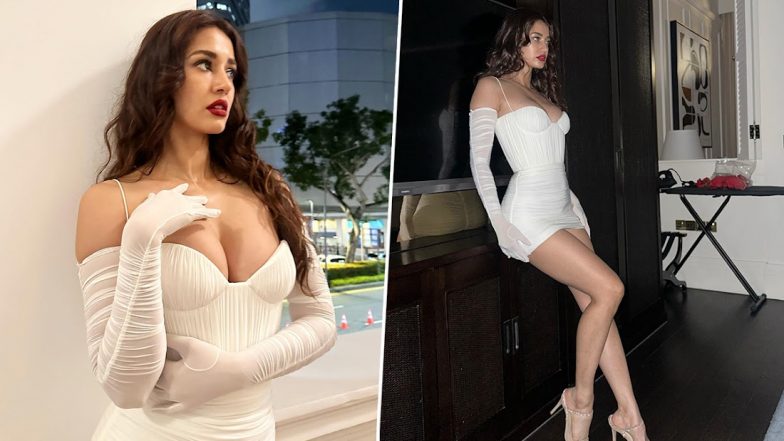 Disha Patani Looks Vision in White, Actress Raises Temperature in Sleeveless Mini Dress Paired With Hand Gloves