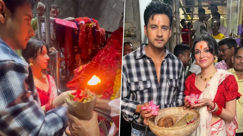 Yaariyan 2: Divya Khosla Kumar and Yash Dasgupta Visit Kalighat Temple in Kolkata Ahead of Their Film’s Release (Watch Video)