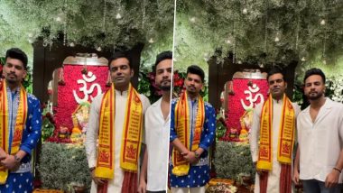 Ganesh Chaturthi 2023: Elvish Yadav, Anshul Garg and Abhishek Singh Arrive at Maharashtra CM Eknath Shinde’s House in Mumbai For Ganpati Darshan (Watch Video)