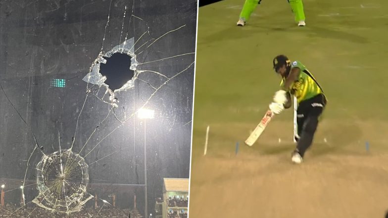 Fabian Allen Smashes Glass Window With Huge Six During Jamaica Tallawahs vs Guyana Amazon Warriors CPL 2023 Match (Watch Video)