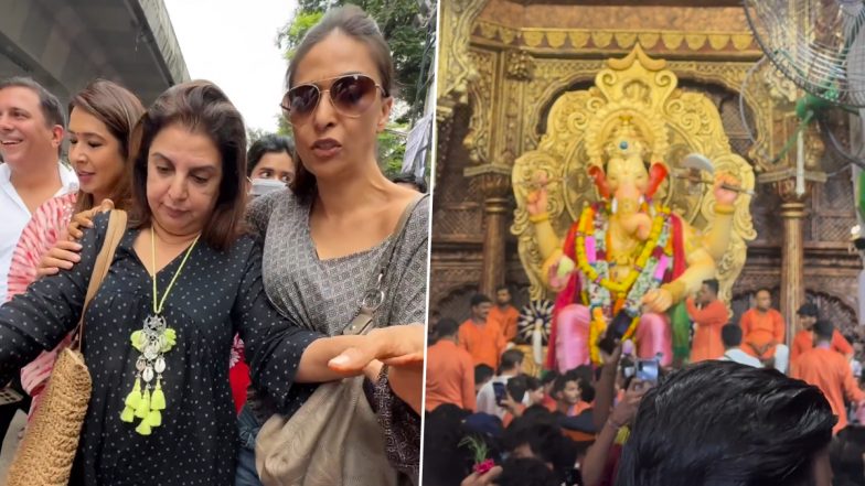 Video of Farah Khan Being Escorted Out of Mumbai's Lalbaugcha Raja Pandal Goes Viral, Choreographer Reveals on Insta Why She Looks 'Incapacitated' in the Clip!